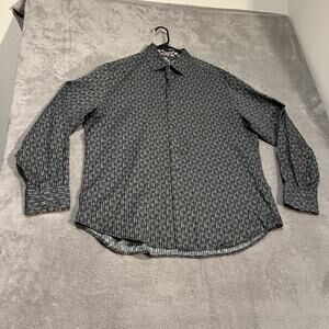 Robert Graham Shirt Mens 2XL Flip Cuff Geometric Pattern Button Up Long Sleeve